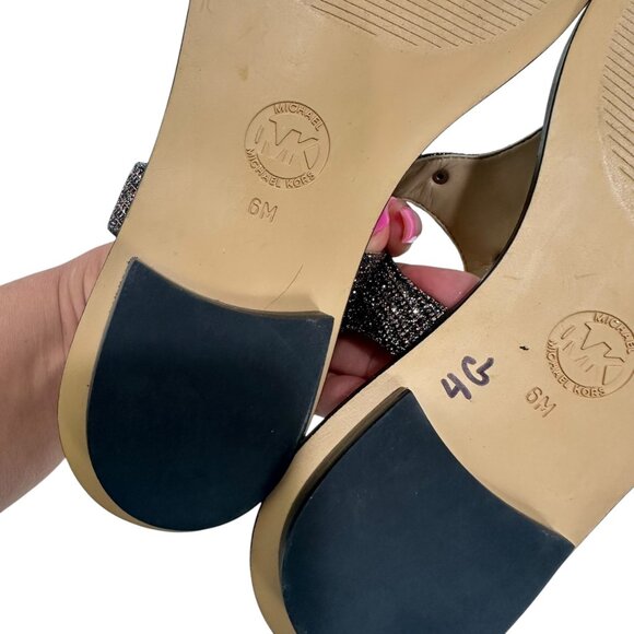 Michael Kors Plate Womens Copper/silver Shimmer Thong Sandals Size 6M- NWOT - Picture 4 of 11